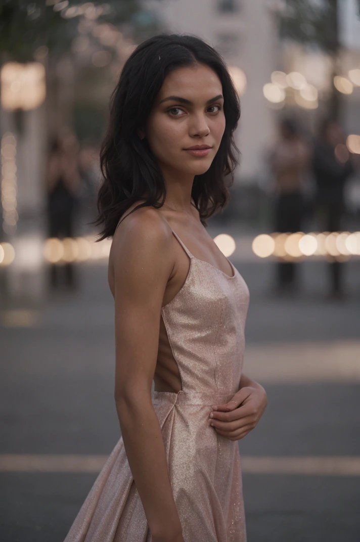 tv_Sinead_Harnett_A, model pose, happy expression, ((wearing a glittery ballgown)),full body shot, Golden Hour, at the beach, (((relaxed))), "epic-Ultra-HD-details", "epic-Ultra-HD-highlights", PA7_Human-Likeness