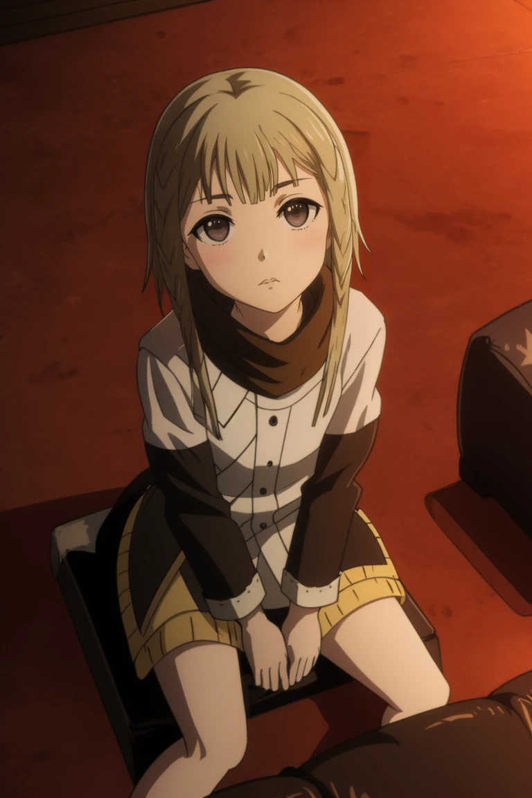 masterpiece, consistent background, indoors,
<lora:black_bullet Kayo Senju:0.7> Kayo Senju, sitting on sofa, drone pov, dutch angle, from above, looking at viewer