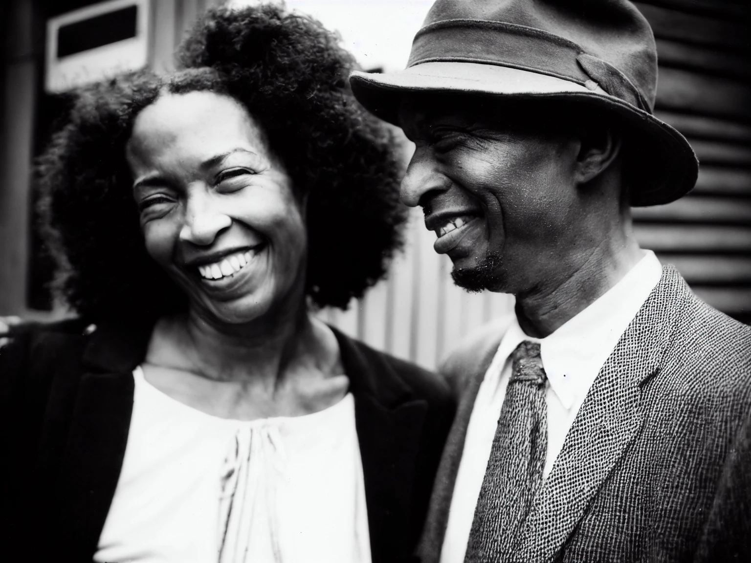 xyzVntg <lora:xyzVntg_02-000014:1>, candid portrait photo, black man and woman, loving kind eyes, joyful, americana, cinematic, (sharp focus:1.1), 4k