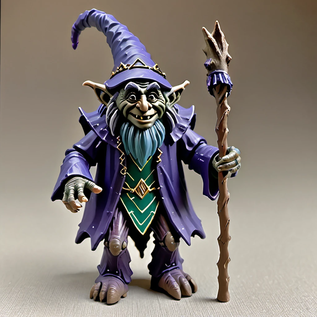 <lora:Everly_Heights_Prop_Generator:.4> a Dark Troll Wizard action figure