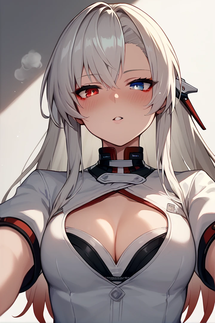 (anime girl:1.3, white hair:1.2, cat ears:1.1),ruby eyes,shy,blush, (underboob:1.3), medium chest, medium breasts, bare legs,high contrast,soft light,(masterpiece:1.3, extraordinary nice:1.3)