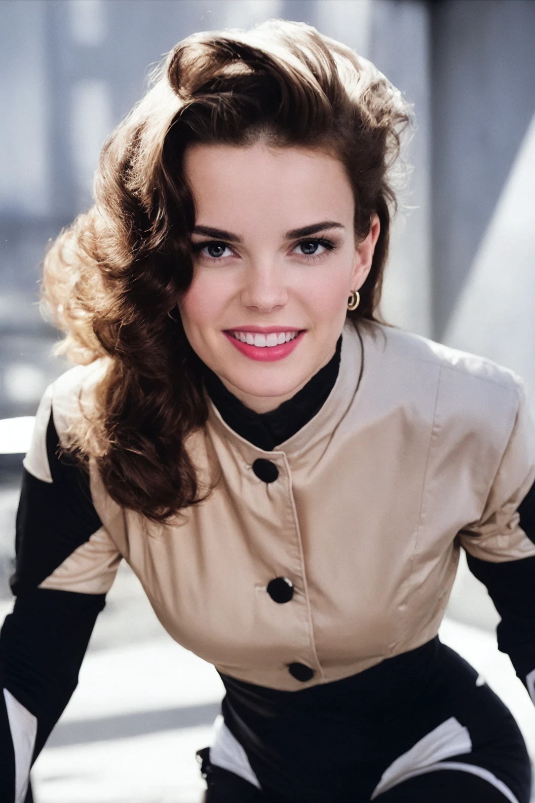 (raw photo of ohwxjg woman:1.2), (18 y.o), (blonde hair), detailed skin, detailed eyes, epiCPhoto, dslr, (ohwxjg wears a motorcycle suit:1.1), (bokeh:1), (ohwxjg woman), <lora:JudyGarland-000011:0.9>, (short hairs:1), (straight hair:1.2), (modern colors, cinematic:1.2), (ohwxjg in the 2020's:1.1), (By David Hamilton:1.1), modern look, modern woman, (true colors:1.1), Fujifilm X-T4, (ohwxjg in the city of New York:1.2), film grain, lense flare, chromatic aberration, no hood on head