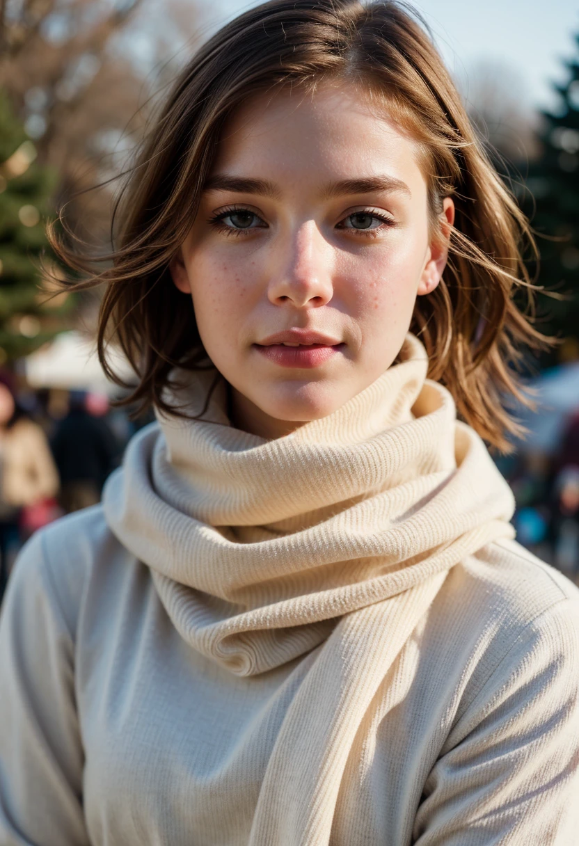 winter selfie goes wrong, ((motion blur)), blurry, walking, closeup, detailed facial features, warm side light
