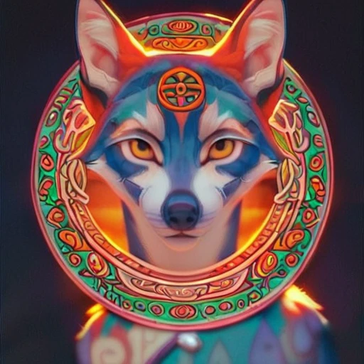 CelticFox,<lora:CelticFox:1>,score_9, score_8_up, score_7_up, score_6_up,solo,,solo,looking at viewer,yellow eyes,no humans,animal,black background,celtic style,orange colored eyes,celtic symbols,celtic style,