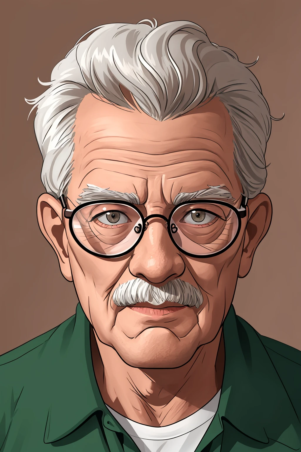 old man with glasses, portrait, masterpiece, realistic, highly detailed,