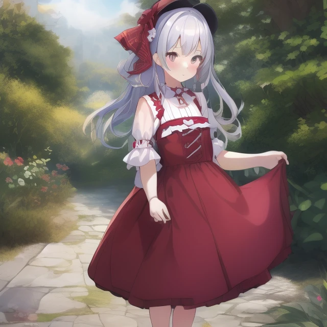a girl, red dress