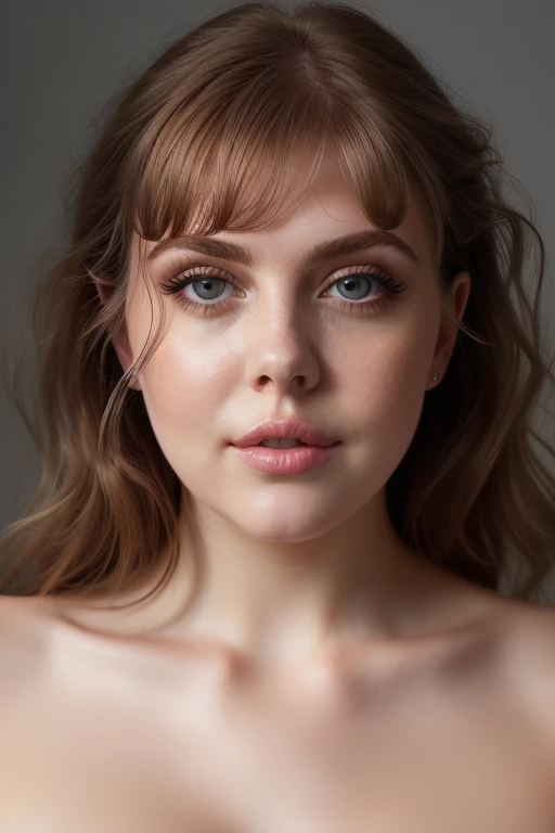 DEN_theslootmary_OF,
(headshot:1.2) portrait on a (plain grey background:1.2), (headshot:1.2), (face focus:1.1), windswept chaotic hair, soft lighting, low contrast, low saturation,
bokeh, f1.4, 40mm, photorealistic, raw, 8k, textured skin, skin pores, intricate details  <lora:epi_noiseoffset2:1>, epiCRealism