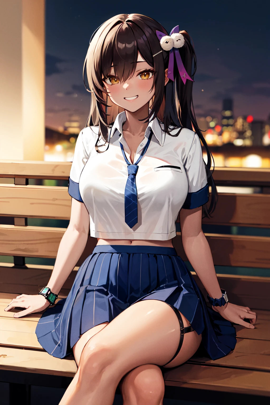 (highest quality,8k,masterpiece:1.3,),(超A high resolution,Realistic:1.4,RAW Photos),(Very detailed,Ultra-Dense Muscle,Caustics),(Singing Japanese idol), (Men stare at my crotch on the streets of Tokyo),(Skirt tearing)、Shota、cute,Laughing with your mouth open,Japanese,Black-haired,ponytail,Very small uniform、Very small uniform、mini skirt、Nude Model、Very large breasts,pronounced nipples、Expose;Showing off your crotch to the audience、Boldly open your legs、Accentuated crotch、Photo on the lap、Looking at the camera,Focus on the thighs,(Camera position is low:1.1),(Low Angle:1.1),(vision:1,3),SpotLight,Light