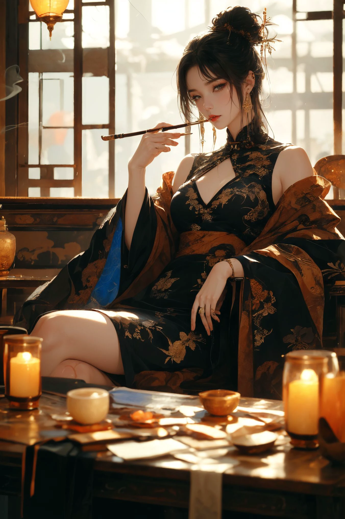 (masterpiece, top quality, best quality, official art, beautiful and aesthetic:1.2),sleek,dark,highly detailed,
xuer tobacco pipe,tobacco pipe,
<lora:~Q?-pe xuer tobacco pipe:0.8>,