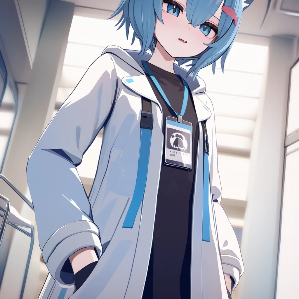 medium quality,1girl,solo,rusk,ni white coat,id-card,hospital,Light rendering,newest,masterpiece, <lora:rusk_v0.1_new:0.95>