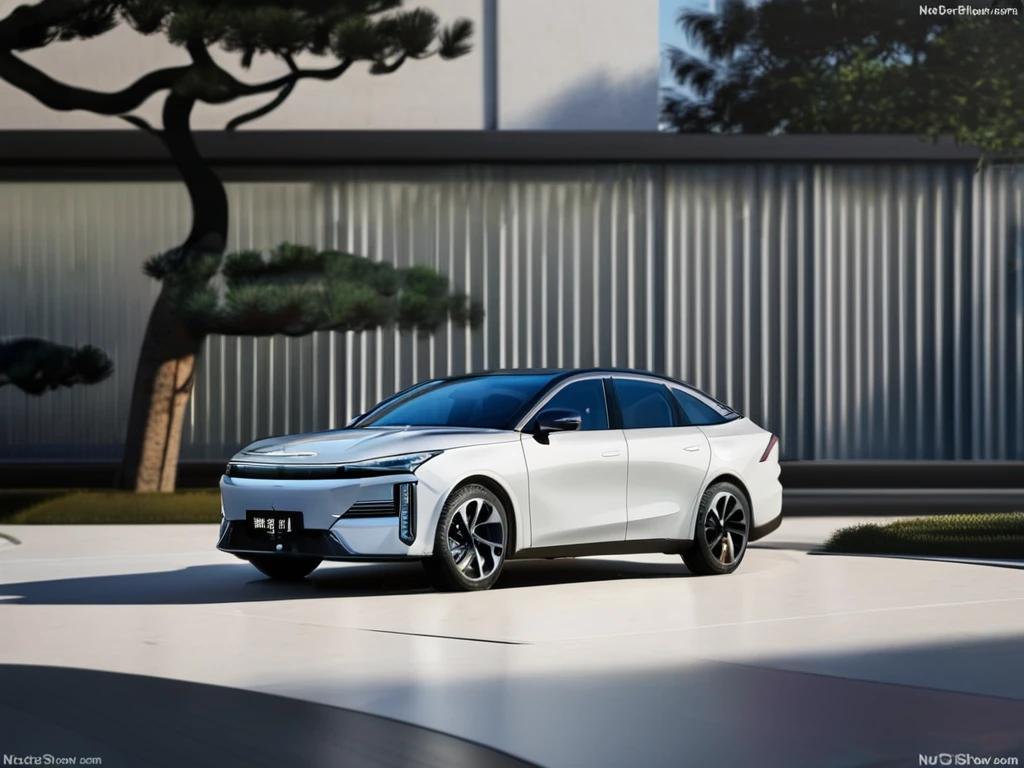 <lora:Geely-L6extrrior:1>,
Geely L6,car,front view,silver white body,floor-to-ceiling window background,trees,simple background,no humans,car,ground vehicle,motor vehicle,vehicle focus,tree,outdoors,road,sports car,shadow,scenery,