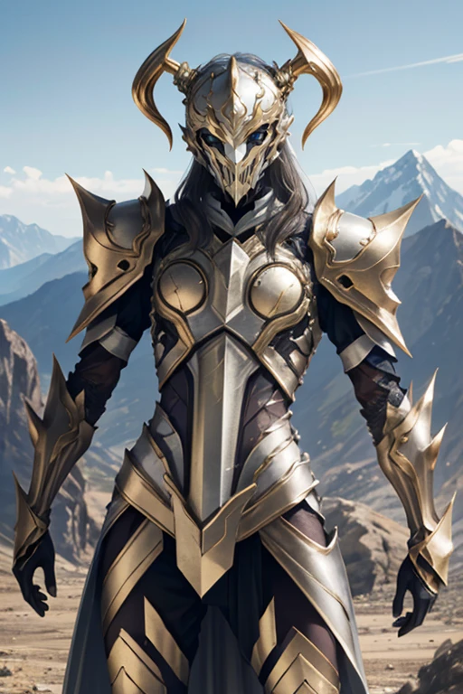 <lora:HXarmour_010:0.9>,hxarmour,1girl,(dark brown armour:1.3),mountain,JoJo pose,