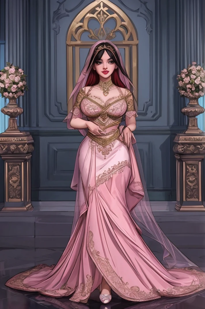 tv_Pure_Kitty_PS_V1, , clever expression, wearing an ornate wedding dress, elegant makeup, pink lips, standing by the altar, ornately detailed glass mosaic in the background, full body shot, , (((relaxed))), "epic-Ultra-HD-details", "epic-Ultra-HD-highlights", detailed skin, pores,