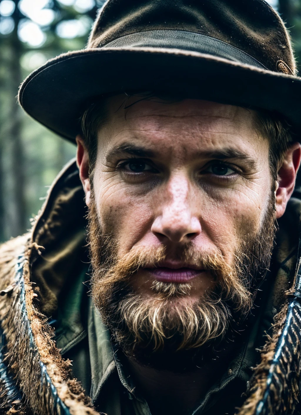 photo of 25 years  sks person, natural lighting <lora:skin_slider_v2_1_FACE:0.3> <lora:add_detail:0.7>,  epiCPhoto, <lora:locon_jensenackles_v1_from_v1_64_32:1>, man, rugged outdoors style, digital painting of a bold lumberjack chopping wood in a dense forest, majestic mountain backdrop, bearded axe-wielding man, 4k resolution, detailed natural surroundings, determined gaze and eyes, (wilderness eyes) <lora:epiNoiseoffset_v2:1>, Wilderness Art created on a Wacom Intuos Pro of a [Brave:1.3] Strong (lumberjack) in a [Powerful Pose:1.4], Natural Lighting. Eisner Award Winner, Horizontal image, (Weathered Features), (Wilderness Eyes), Earthy Tones, Art by [Marc Simonetti], Wood Splinters, (Intricate), ((mountain backdrop))