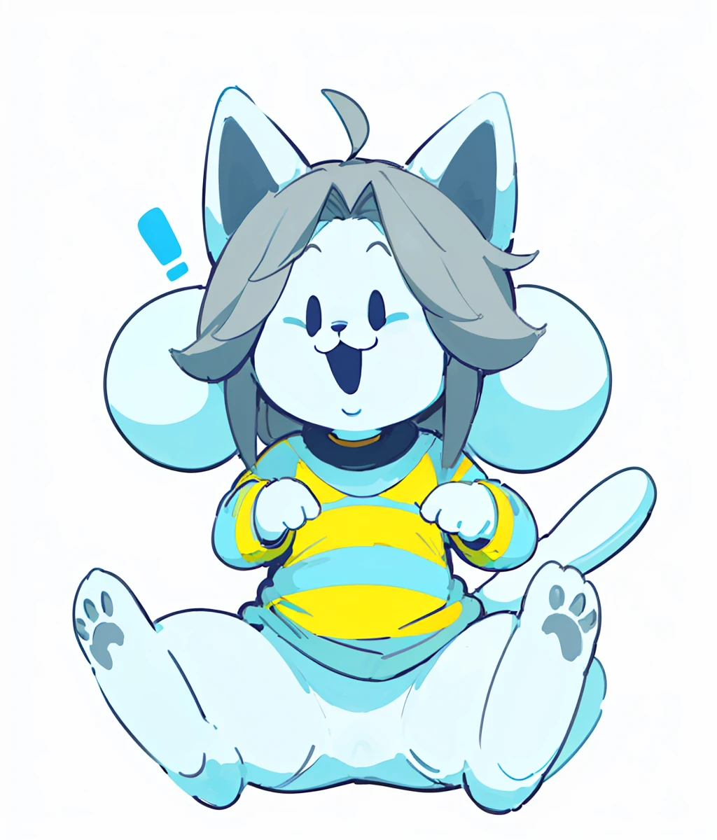 [temmie], [undertale], (Pixelsketcher), (wamudraws)], ((masterpiece)), ((HD)), ((solo portrait)), ((feet visible)), ((furry; anthro)), ((detailed fur)), ((detailed shading)), ((beautiful render art)), {anthro; (white body fur), black nose, cute grey eyes, short grey hair, inflating, floating, living inflatable, spherical inflation, puffed arms, puffed legs, puffed cheeks, at the beach