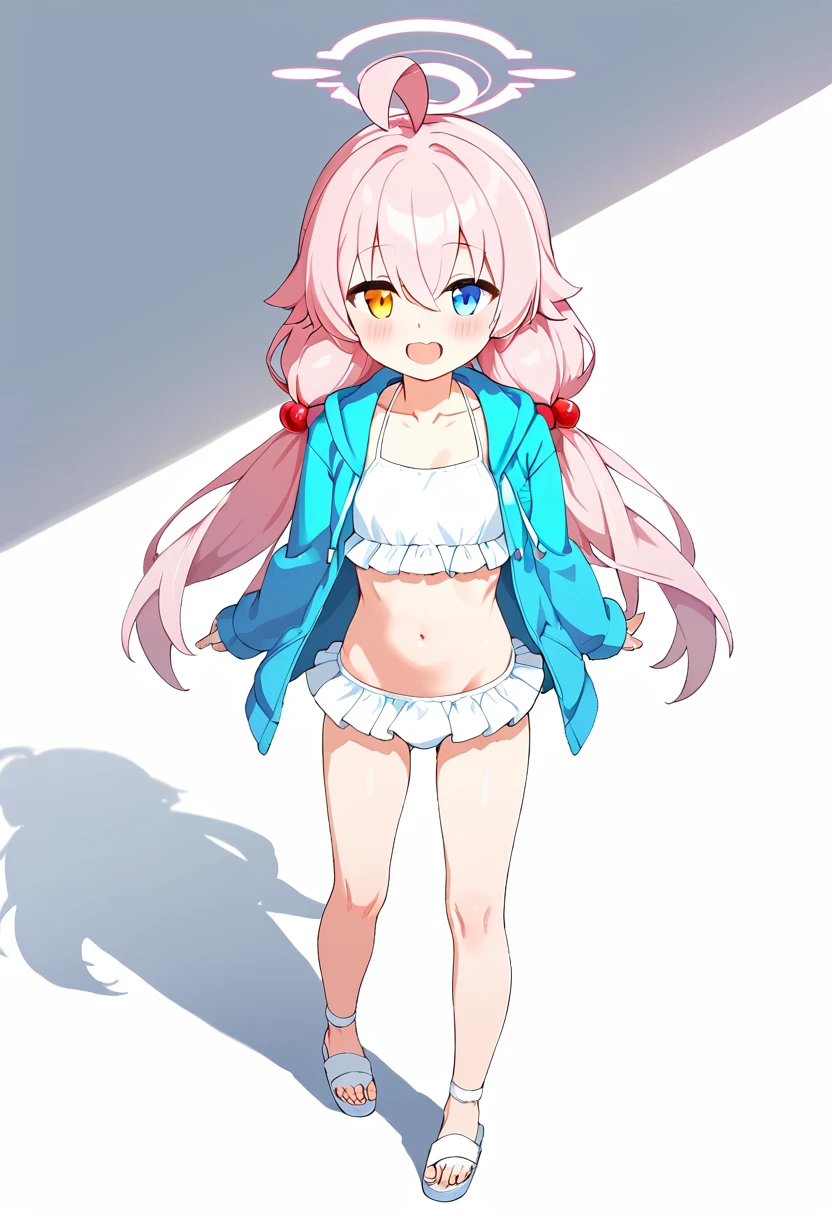 1girl, twintails , embarrassed, blush,
 camisole, , covered (nipples:0.3), midriff,
lowleg micro shorts, (open fly:1.1), vagina, vagina peek, pussy peek,  no panties,
thighhighs,
(nsfw:0.8), cowboy shot,
<lora:ExtremeMicroShorts:1>
<lora:pussypeekConv2D2.5e-5_BF16:0.9>