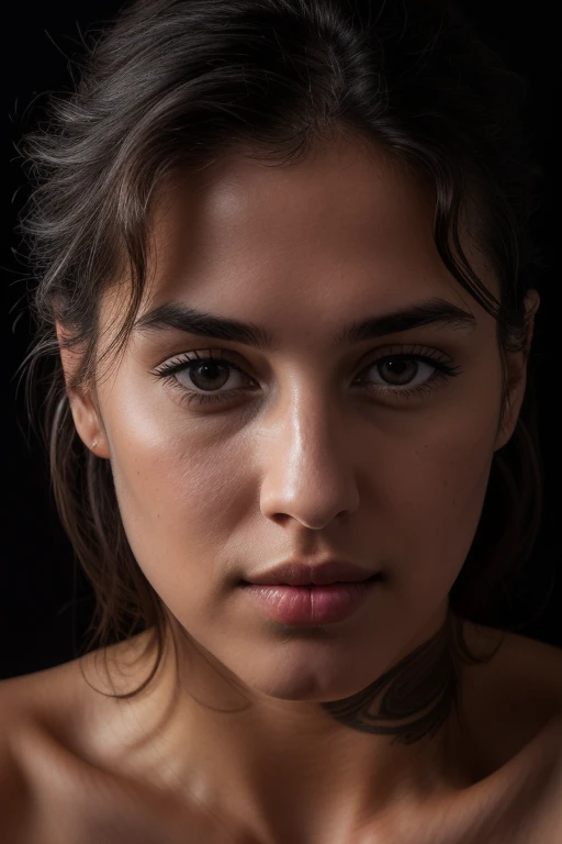 DEN_evgenia_talaninaMK2,
(headshot:1.2) portrait on a (plain black background:1.2), (headshot:1.2), (face focus:1.1), (facing the camera:1.2), Head in the centre, (eye contact:1.3), (intense stare:1.1), mouth open, (facing straightforward:1.2), (forward facing:1.1), Head, face, Head focus, Head tilted down, looking slightly up at the camera,
bokeh, f1.4, 40mm, photorealistic, raw, 8k, textured skin, skin pores, intricate details <lora:epi_noiseoffset2:1>, epiCRealism