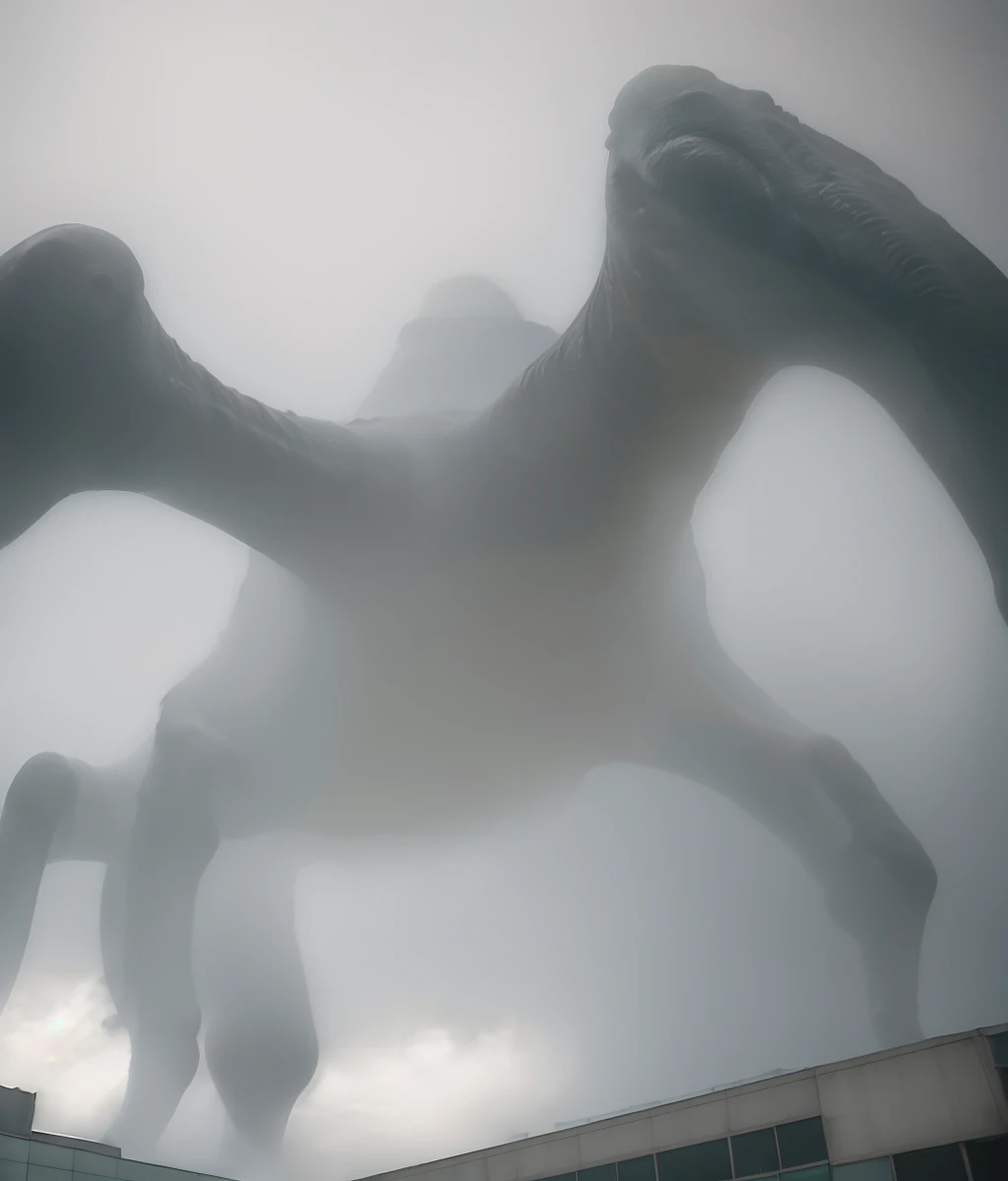 street,office building,cloudy day,ha_ze,fog,blurry,motion blur,(oversized animal),all fours,from below,horror \(theme\),The Mist,<lora:Horror_The_Mist_v1:0.8>,