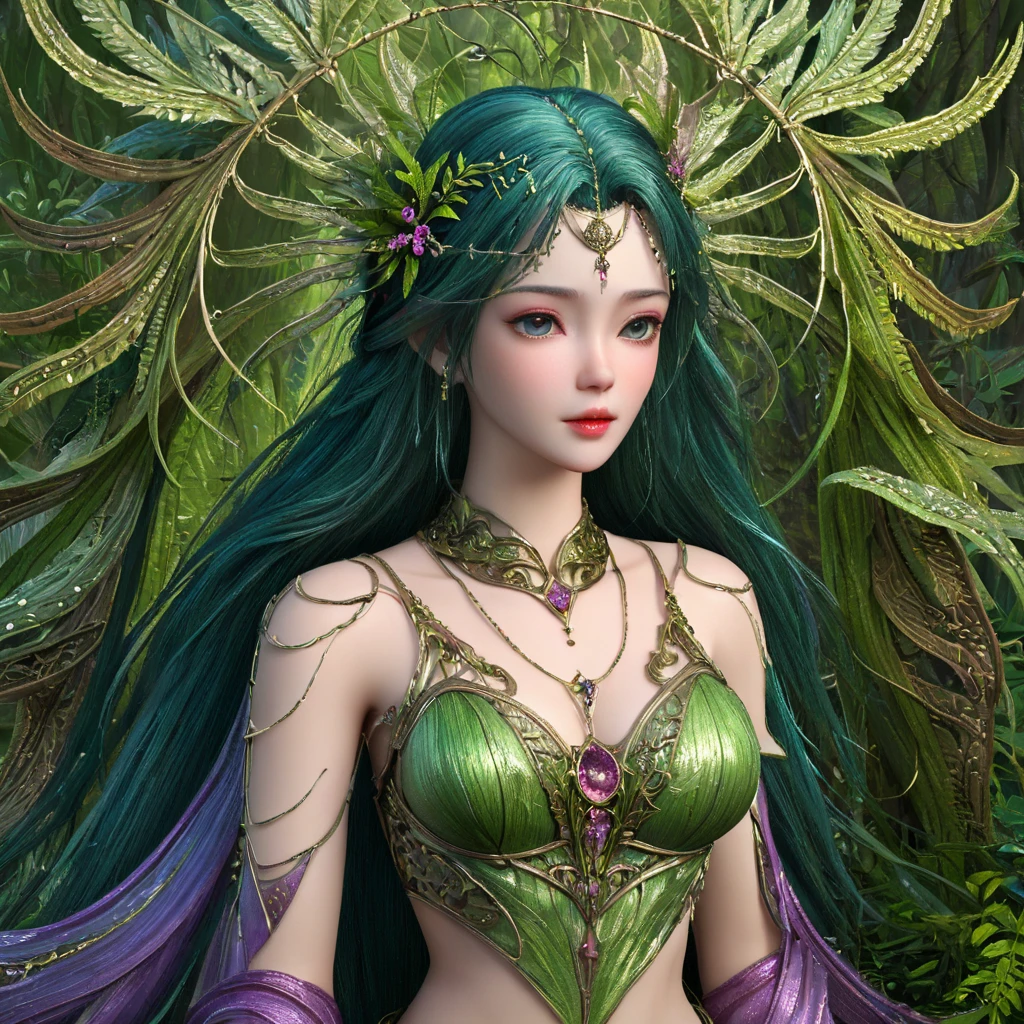 masterpiece, top quality, best quality, official art, beautiful and aesthetic:1, (1girl),from side, full body,large breasts,laced bra,extreme detailed,(fractal art:0.1),colorful,highest detailed,moyou,realistic,  triadic colors, best quality, a close up highly detailed girl, moss, ferns, rowanberries, highly detailed glittering scales, by Craola, Dan Mumford, Andy Kehoe, 2d, flat, cute, adorable, vintage, art on a cracked paper, fairytale, storybook detailed illustration, cinematic, ultra highly detailed, tiny details, beautiful details, mystical, luminism, vibrant colors, complex background<lora:YunXi_SDXL:0.6>,<lora:xl_more_art-full_v1:0.5>