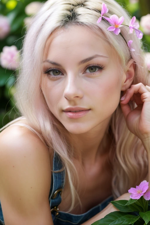 DEN_adelia_alex,
in a giant glass green house filled with exotic flowers and plants wearing overalls and a bandana walking through the flowers, arboretum, green house, glass, plants, flowers,
bokeh, f1.4, 40mm, photorealistic, raw, 8k, textured skin, skin pores, intricate details <lora:epi_noiseoffset2:1>, epiCRealism