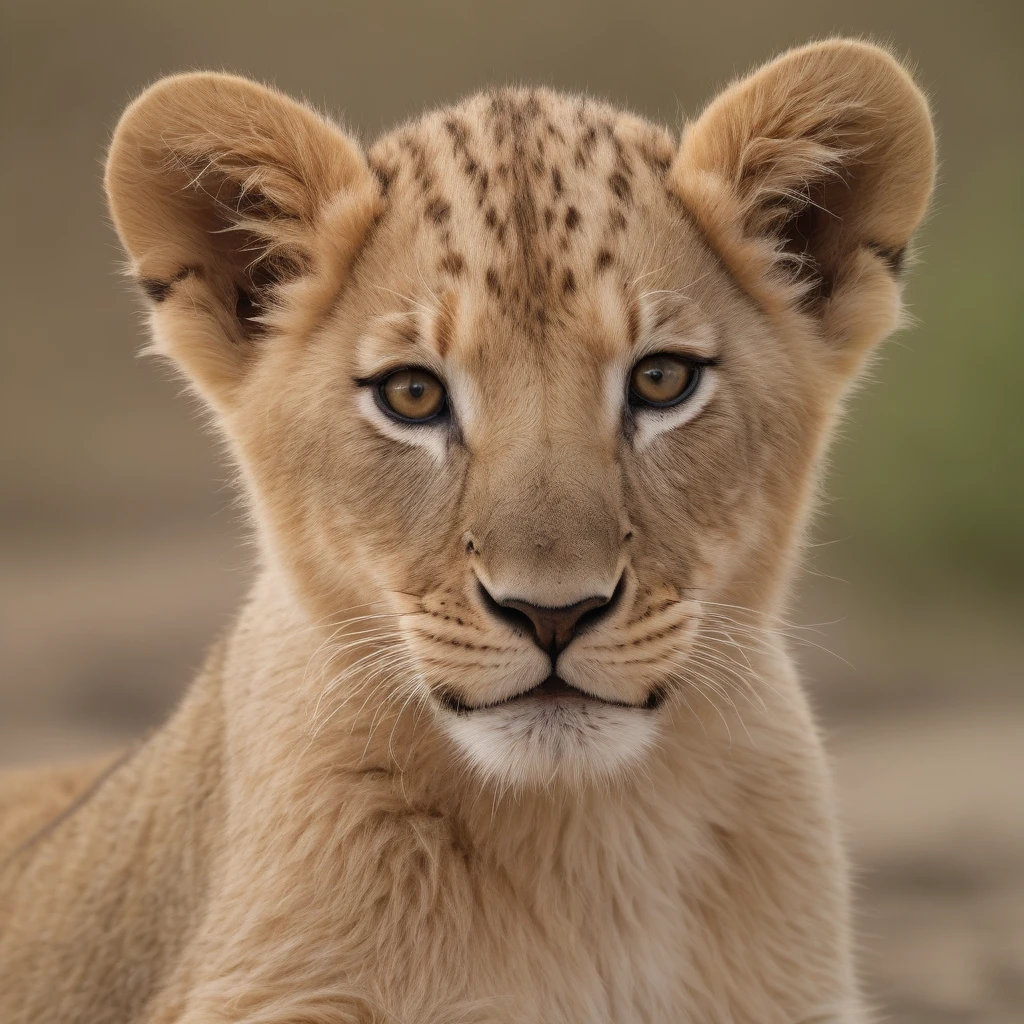 photo of a lion cub