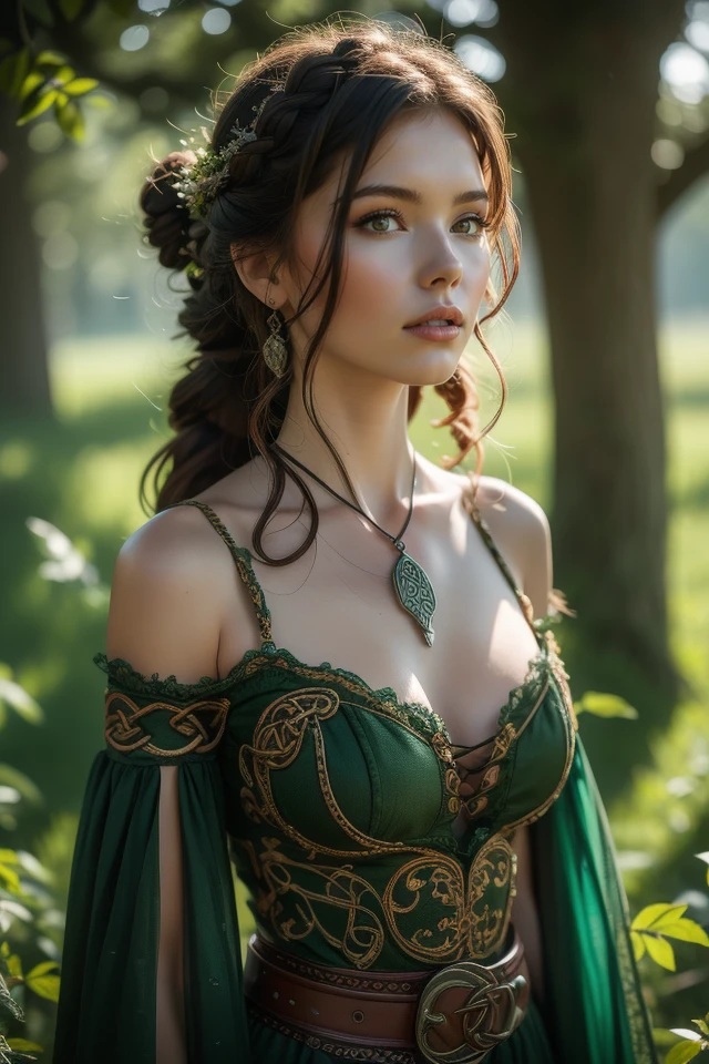 1girl,Celtic-inspired scene,intricate knotwork,mystical atmosphere,ancient symbols,lush greenery,ethereal lighting,fantasy setting,magical ambiance,Celtic,
best quality,masterpiece,illustration,an extremely delicate and beautiful,CG,unity,8k wallpaper,Amazing,finely detail,masterpiece,official art,extremely detailed CG unity 8k wallpaper,incredibly absurdres,huge filesize,ultra-detailed,highres,extremely detailed,beautiful detailed girl,realistic,outdoors,<lora:Celtic:0.8>,