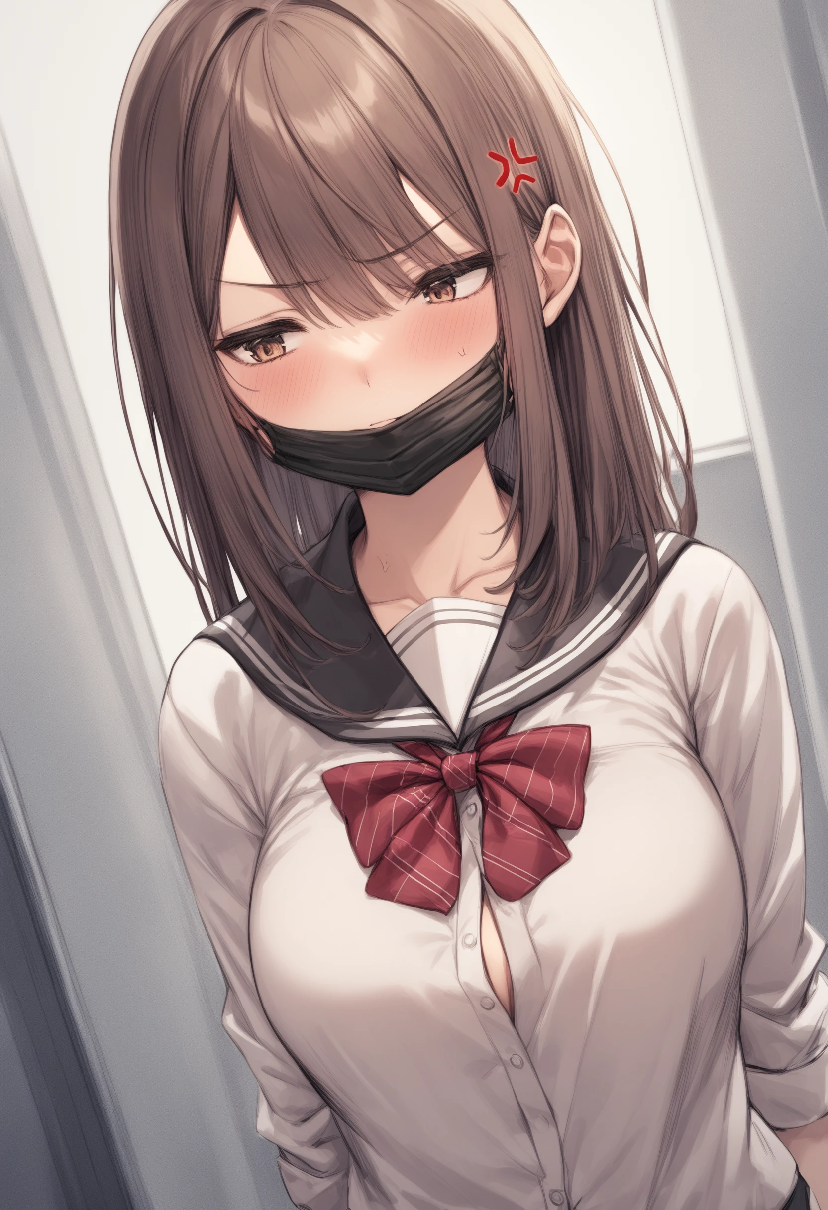 1girl, <lora:sdxl2-flat2-512b:-1>,medium breasts,school uniform,
<lora:jawmaskXLv1:0.6>,jawmask,
dutch angle, upper body, looking away, anger vein, comiket, closed mouth,
best quality,medium quality,