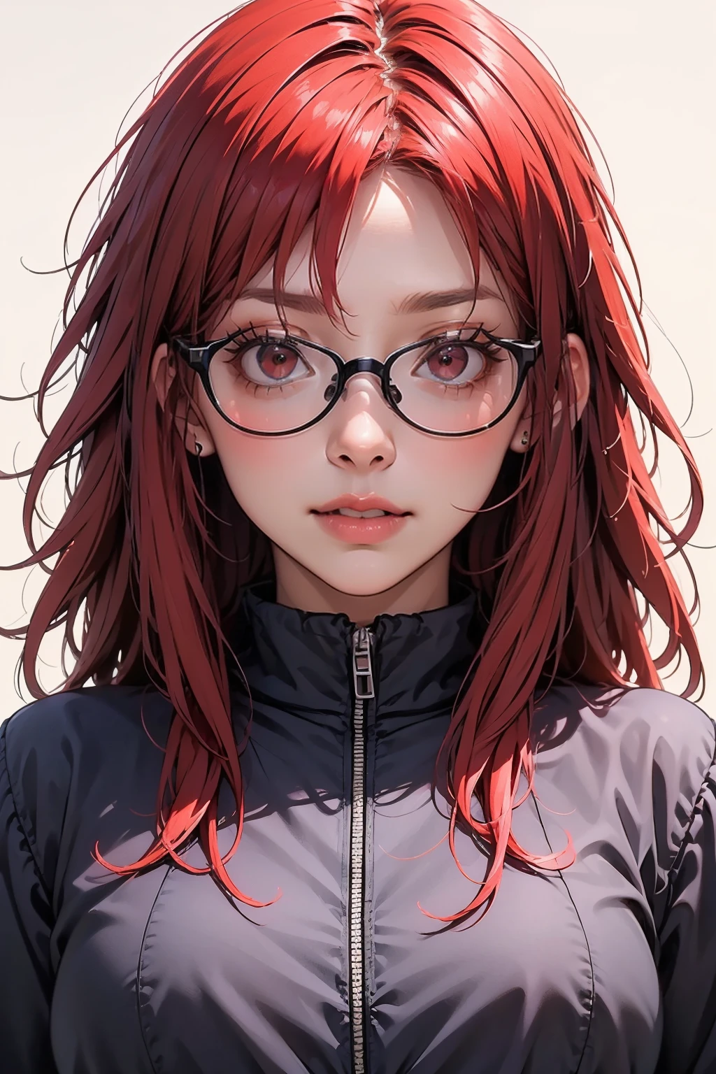 <lora:xiang-7:0.8>,(face lighting:0.8),bright backlight,super high resolution,best quality,Photos,4k,(Realistic:1.2),xiang,1girl,red eyes,glasses,(red hair:1.2),