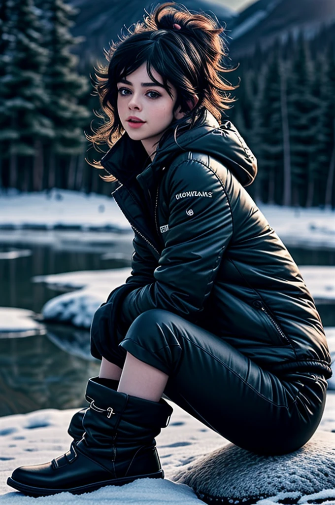 tv_Chloe_Lockley_aka_Chloelock_GM_V1, , sad expression, wearing a winter coat, wearing winter pants, wearing winter boots, sitting on a rock by a frozen mountain lake, midnight, moonlight, shot from the side,, (((relaxed))), "epic-Ultra-HD-details", "epic-Ultra-HD-highlights", detailed skin, pores, PA7_Human-Likeness <lora:PA7_Beautify2:0,2>