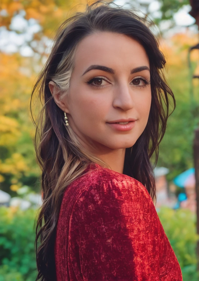 A stunning intricate full color picture of a beautiful woman, wearing a floral cocktail dress at a gallery opening, closeup,, epic character composition,by ilya kuvshinov, alessio albi, nina masic,sharp focus, subsurface scattering, f2, 35mm, film grain<lora:KGold:1>