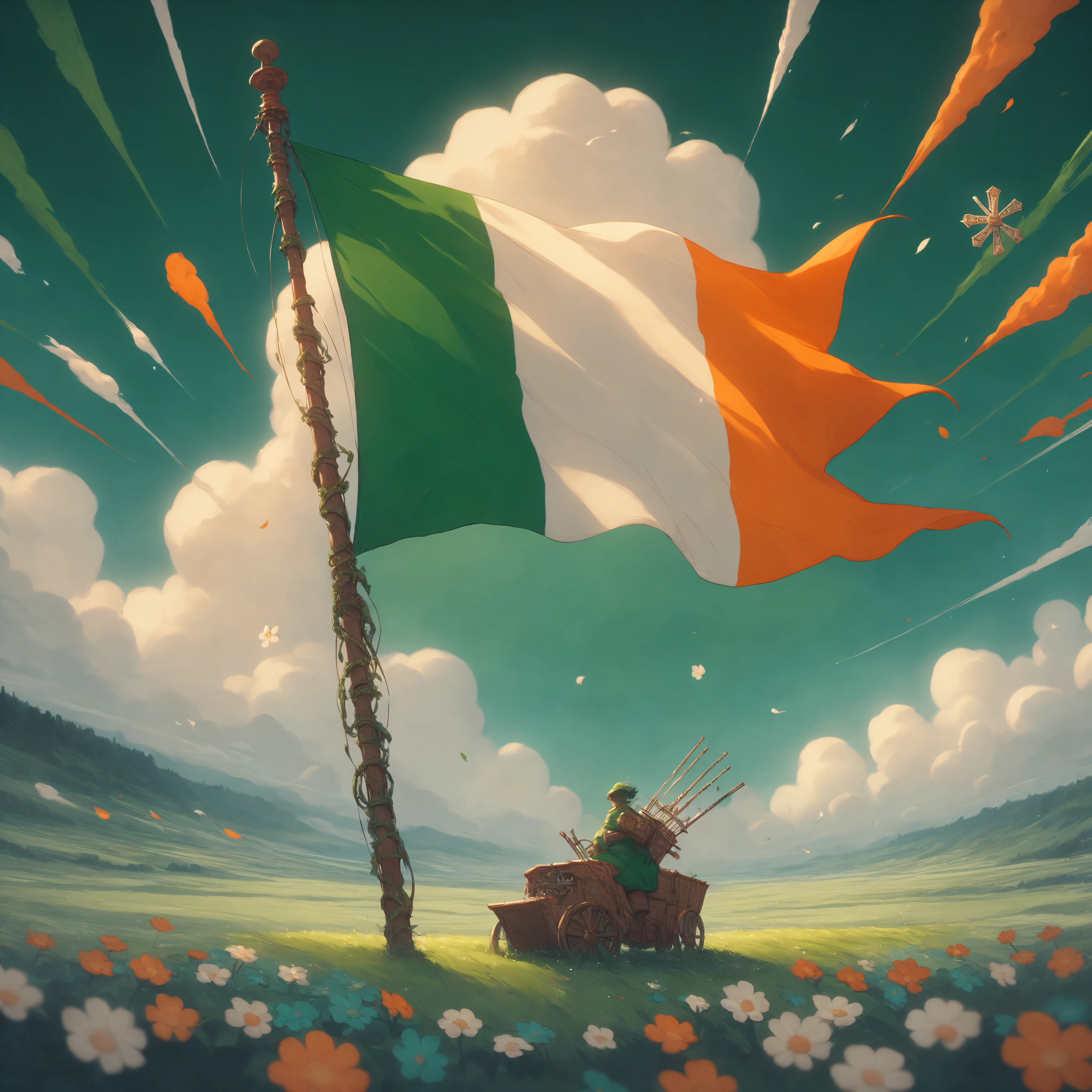 {
"prompt": "score_9, score_8_up, score_7_up, score_6_up, flag of Irland in Ghibli style, Saint Patrick's Day attire, radiating the spirit of celebration, dynamic angles capture her full flag , surrounded by an explosion of vibrant green clovers. The scene is set against a backdrop of lush Irish fields, enhanced with a fractal rainbow. The artwork is cinematic in nature, evoking a sense of wonder and enchantment, rendered in paint, showcasing every meticulous detail in 8K resolution for the highest quality visual experience",
"negative_prompt": "score_4, score_5, score_6",
"prompt_expansion": "",
"styles": "[]",
"performance": "Quality",
"resolution": "(1024, 1024)",
"guidance_scale": 4,
"sharpness": 2,
"adm_guidance": "(1.5, 0.8, 0.3)",
"base_model": "Pony.safetensors",
"refiner_model": "None",
"refiner_switch": 0.5,
"sampler": "euler_ancestral",
"scheduler": "karras",
"seed": 6584913583101767329,
"lora_combined_1": "FlagofIrlandinGhiblistyle.safetensors : 1.0",
"lora_combined_2": "stylepony.safetensors : 1.0",
"metadata_scheme": false,
"version": "Fooocus v2.2.1"
}