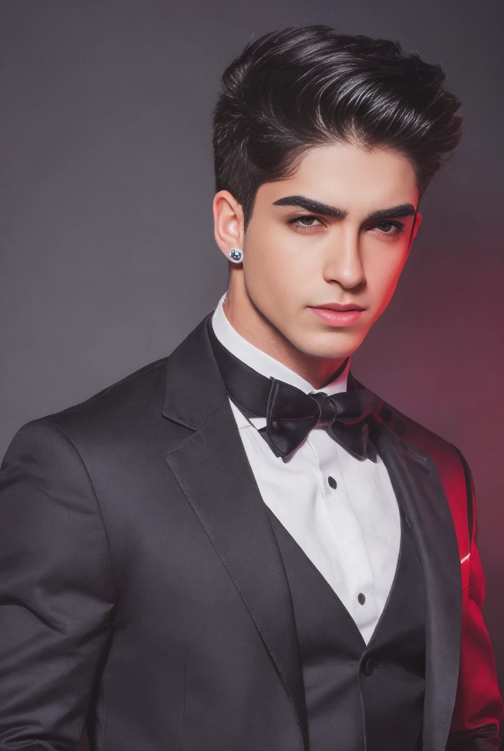 male, wearing a black tuxedo, 1boy, realistic, ultra quality, highly detailed, ultra HD, <lora:HLima:0.8> hlima