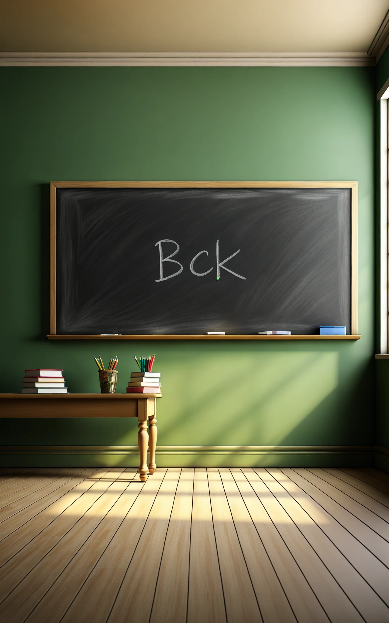 <lora:indoorsXL_V1.0-000010:0.8>,bck,interior design,classroom,A teacher wrote ""BCK"" on the blackboard
,(photorealistic:1.2),