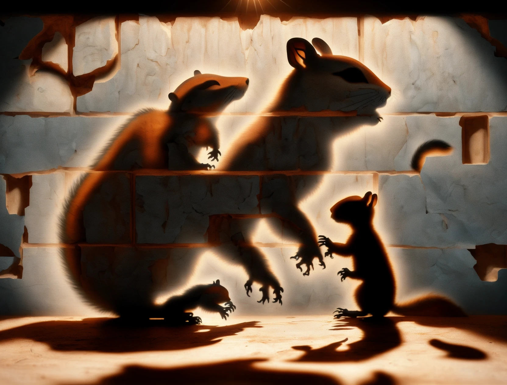 DonM5h4d0w5 shadow on a cnc machine (for precision cutting and engraving) wall, chipmunk, <lora:DonM5h4d0w5-000010:1.0>