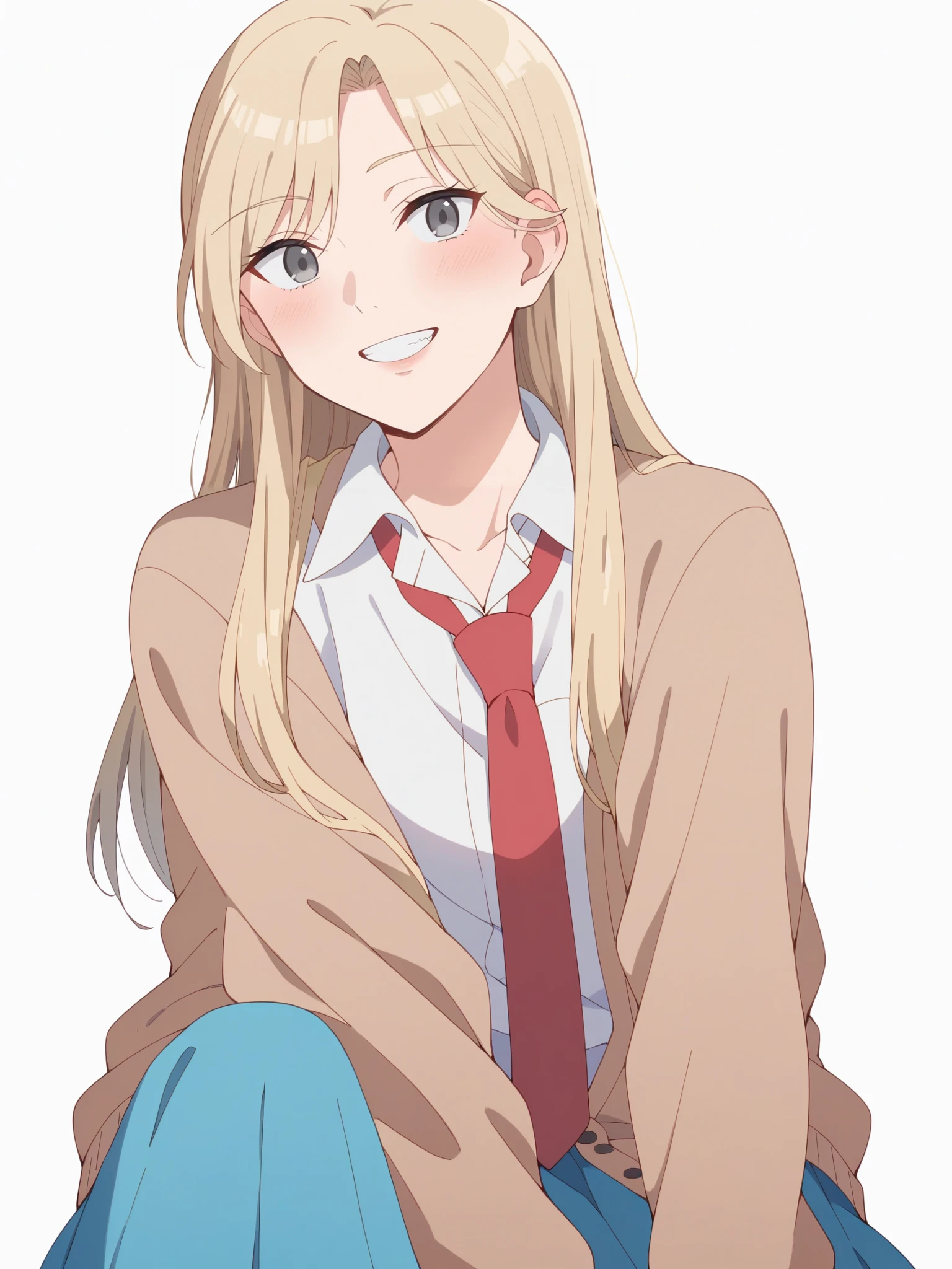 score_9, score_8_up, score_7_up, source_anime, anime coloring, flat color, BREAK
yuzukiv1, long hair, grey eyes, 1girl, solo, looking at viewer, smile, blue eyes, skirt, blonde hair, simple background, shirt, long sleeves, white background, school uniform, white shirt, pleated skirt, necktie, collared shirt, blue skirt, cardigan, red necktie,
<lora:YuzukiV1:1>