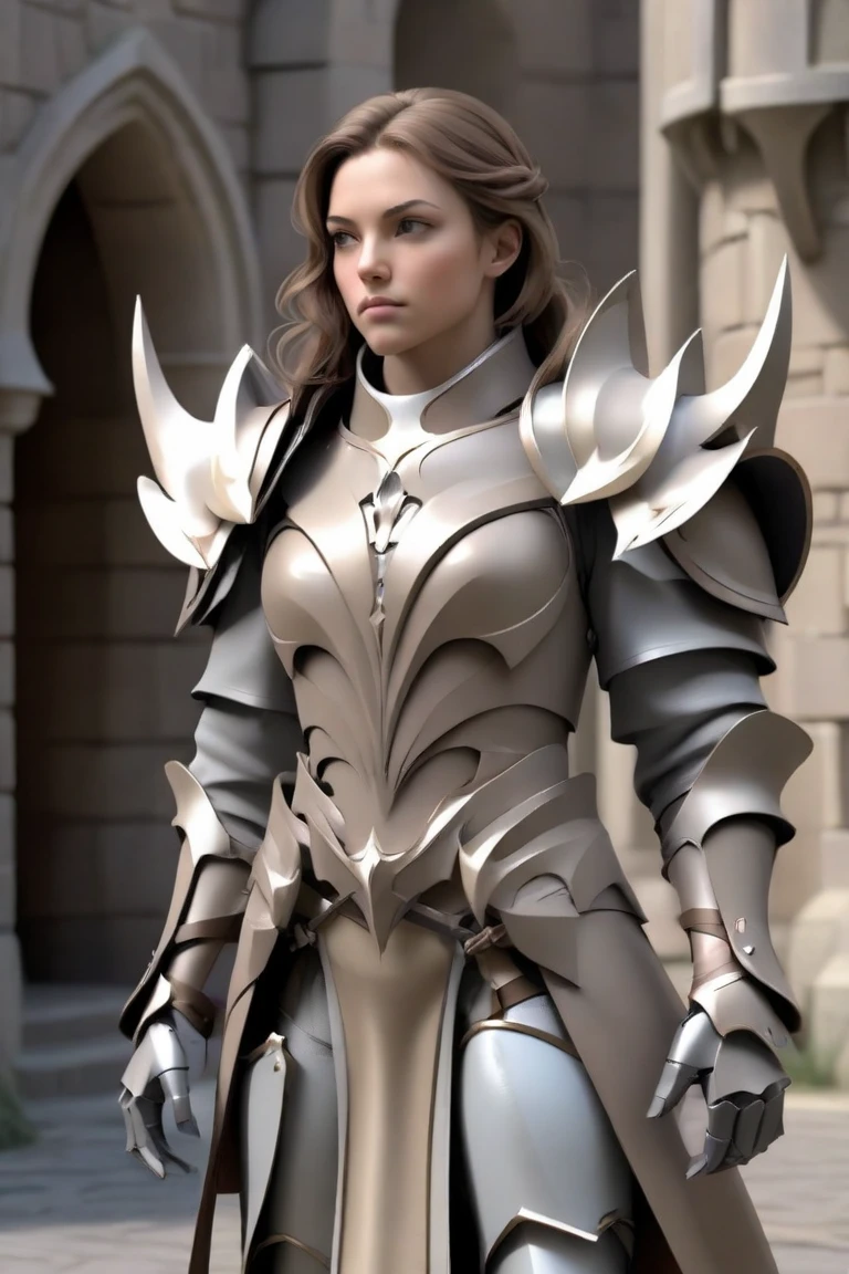 hxarmour,1girl,(light brown armour:1.3),looking to the side,castle,<lora:HXarmour_001AXL:0.7>,