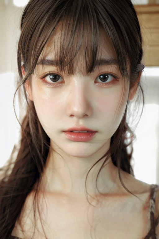 (realistic), (hyperrealism),best quality, masterpiece, ultra high res, (photorealistic:1.4),1girl, pale skin, skinny, <lora:add_detail:0.6>, sunlight, <lora:Reina_Afterschool:1>, close up face, looking at viewer,