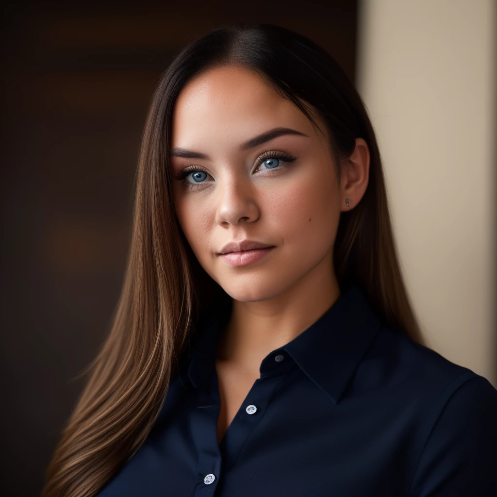 Best_QualityPos, RAW photo, intricate details, best quality, 8k uhd, soft lighting, 1girl, solo, melinda lindmark, long hair, black hair, blue eyes, black collared shirt <lora:Melinda_Lindmark:0.6>