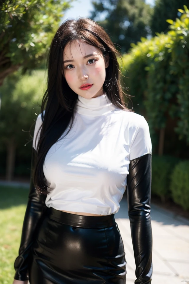 primitive， tmasterpiece， ultra fine photos， best qualtiy， 超高分辨率， realisticlying， rays of sunshine， full-body portraits， Amazingly handsome， dynamicposes， delicated face， Vibrant eyes， （the sideview）， tight leather pants， turtleneck top， cropped shoulders ， sitting on a leather sofa， very highly detailed background， 详细的脸， detailed tidy background， opulent， milkyW， highdetailskin， Realistic details of skin，Visible pores，Clear focus，volume fog，8K  UHD，digital SLR camera，high high quality，filmgrain，White skin of the，photorealisti，look from down，semi transparent，
