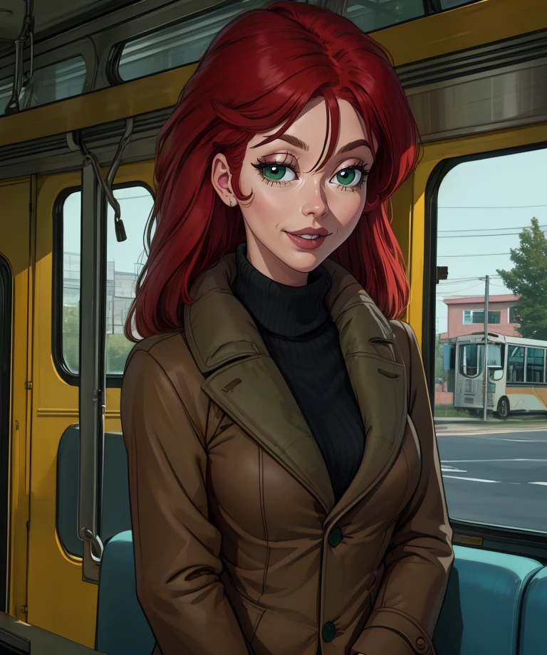 CousinBleh,green eyes,coat,turtleneck,red hair,
school bus,light smile,
solo,upper body,standing,
(insanely detailed,masterpiece, best quality),<lora:CousinBleh:0.8>,