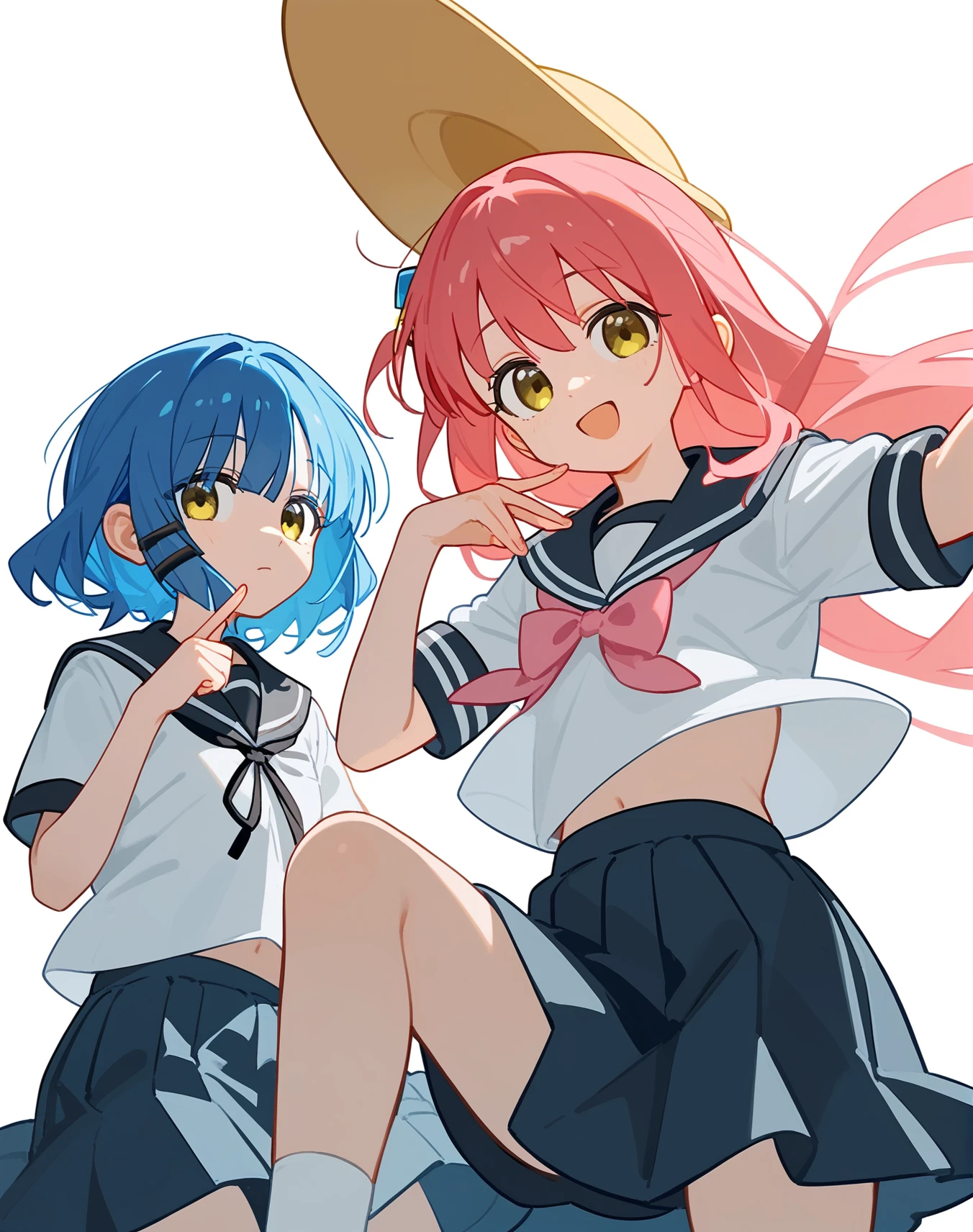 (score_9,score_8_up,score_7_up),<lora:bocchi_the_rock_pony:0.7>,multiple_girls,bocchi_the_rock!,gotoh_hitori,ijichi_nijika,kita_ikuyo,yamada_ryo,shuka_high_school_uniform,simple_background,