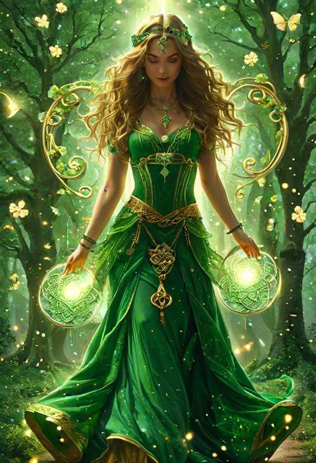 An unearthly fantasy concept art of a beautiful forest woman, a beautiful dancing Celtic leprechaun woman dancing under the starry sky. Her dress flutters in long curls - a masterpiece, the best quality, 1 Celtic leprechaun woman, "Elements of St. Patrick's Day" by Michael William Kaluta and Afarin Sajedi, (animated, cute, expertly executed: 1.4), poster, bold lines, overly detailed, expressive, award-winning, (frame from the film: 1.4), (intricate details, masterpiece, best quality:1.4),
a look at the viewer, dynamic pose, wide viewing angle, masterpiece, best quality, silhouette of a woman in a leprechaun costume and a leprechaun hat, Karn Griffiths, Emily Kell, Steve McCurry, Jeffrey Terence, Aaron Horkey, Jordan Grimmer, Greg Rutkowski, amazing depth, double exposure, surrealism, geometric patterns, St. Elements of St. Patrick's Cathedral of that time, shamrocks, golden pot, pipe, harp, candle, beer, Celtic cross, intricate detailing, bokeh, perfectly balanced, deep fine borders, artistic, smooth, excellent work of the head of the rapid development department,<lora:Zenpainting l -SDXL_v1.0:0.7>, illustration of Zen painting,