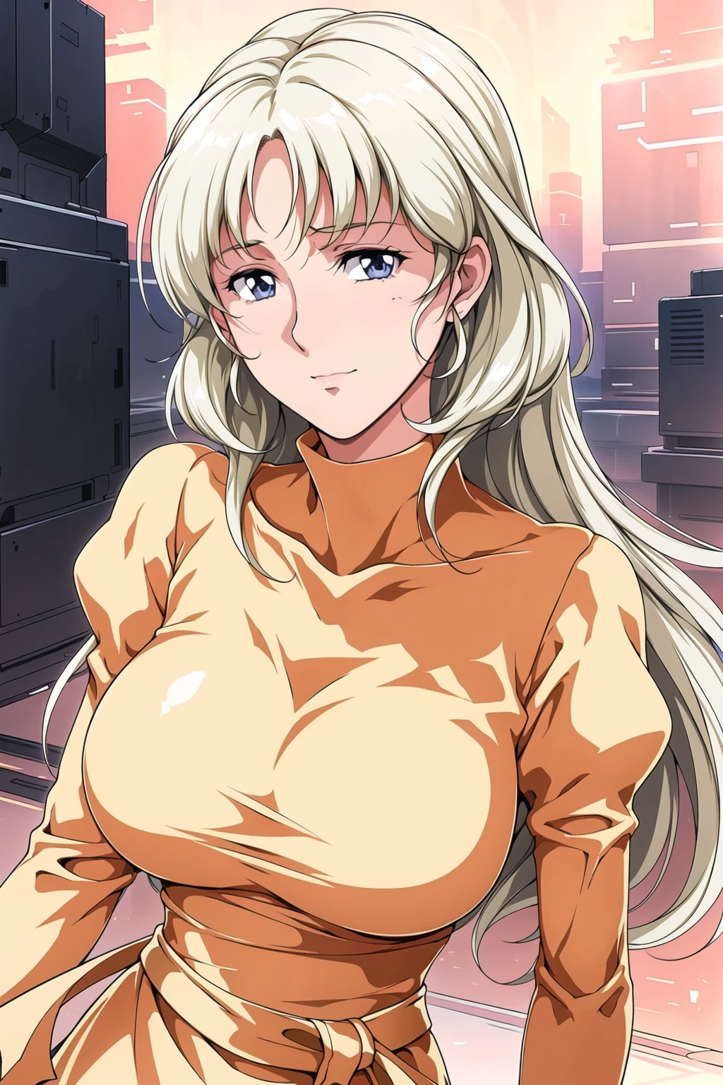 Simple White Background,
dynamic pose,standing at attention,
yellow dress,turtleneck, long sleeves, puffy sleeves,
<lora:Miyuki_Aiba_TekkamanRapier-KK77-V1:0.7>,
blue eyes, blonde hair, bangs,very Long hair,
<lora:Oda_Non_Style-KK77-V2:0.3>,<lora:more_details:0.3>,
1 girl, 20yo,Young female,Beautiful long legs,Beautiful body,
Beautiful Nose,Beautiful character design, perfect eyes, perfect face,expressive eyes,perfect balance,
looking at viewer,(Focus on her face),closed mouth, (innocent_big_eyes:1.0),(Light_Smile:0.3),
official art,extremely detailed CG unity 8k wallpaper, perfect lighting,Colorful, Bright_Front_face_Lighting,White skin,
(masterpiece:1.0),(best_quality:1.0), ultra high res,4K,ultra-detailed,
photography, 8K, HDR, highres, absurdres:1.2, Kodak portra 400, film grain, blurry background, bokeh:1.2, lens flare, (vibrant_color:1.2),professional photograph,
(Beautiful,large_Breasts:1.4), (beautiful_face:1.5),(narrow_waist),