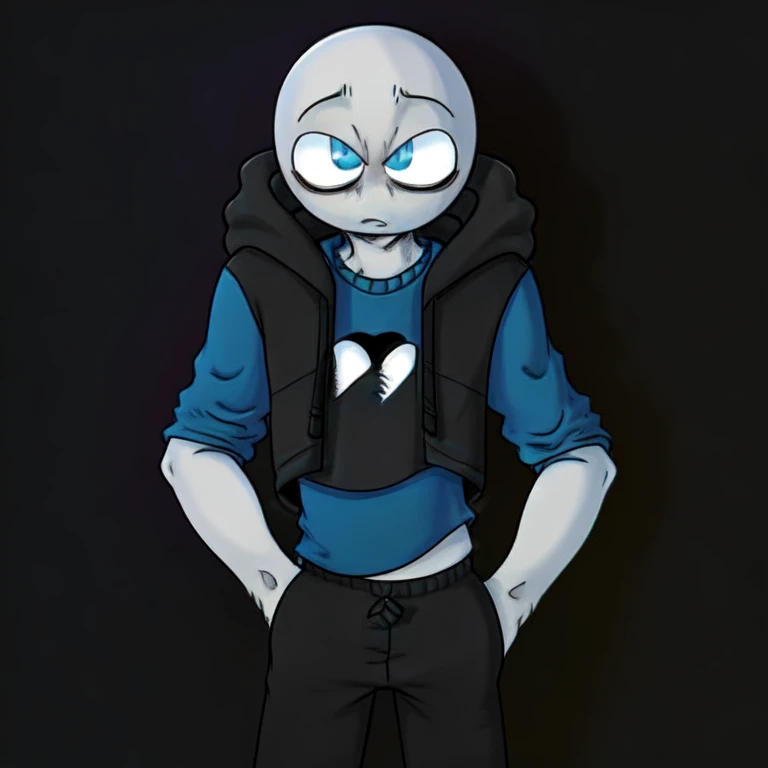 hoodie, 1boy, peter standing, black background, hands in pockets, simple cropped legs <lora:Peter Dunbar:1> <lora:animefull-final-pruned-fp16:1>