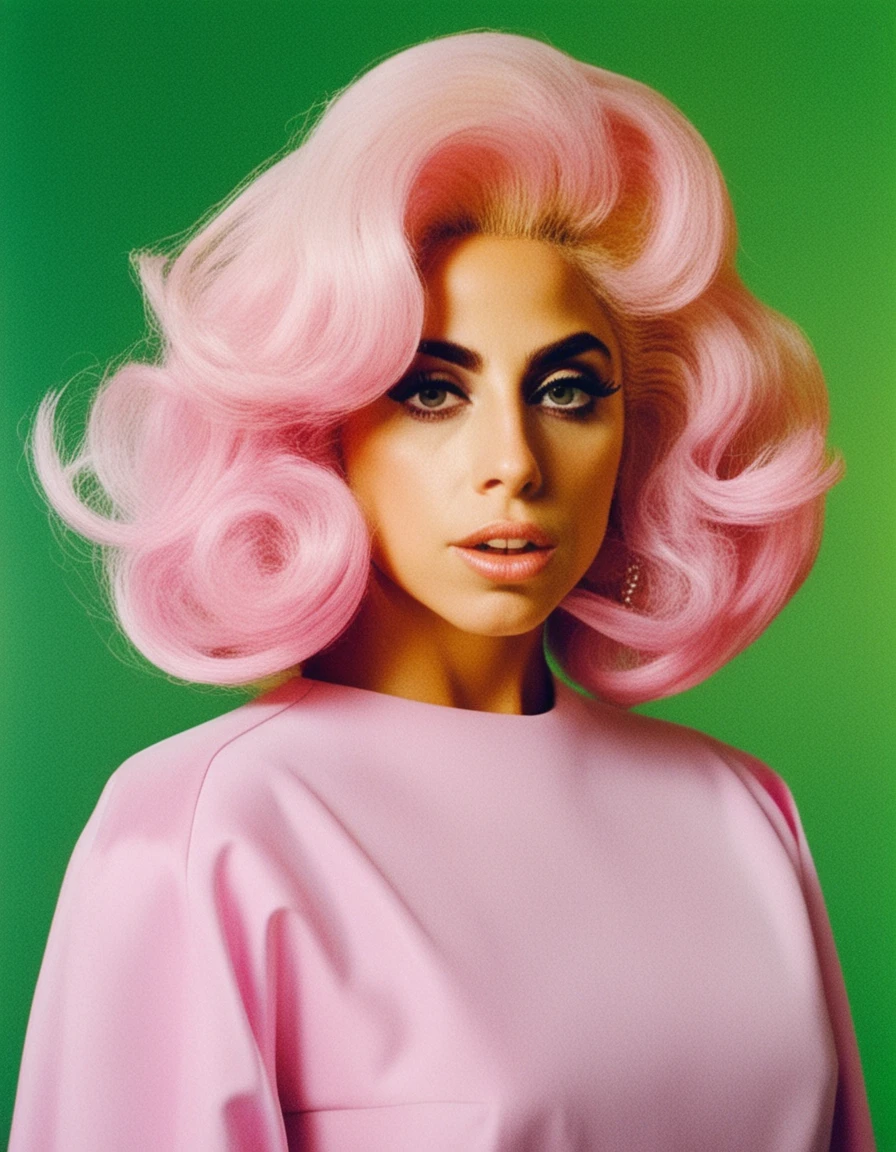 <lora:analogXLrelease:0.85> analog style photograph of (Lady Gaga), hollywood glamor soft lighting 1960s, studio photography, big hair,