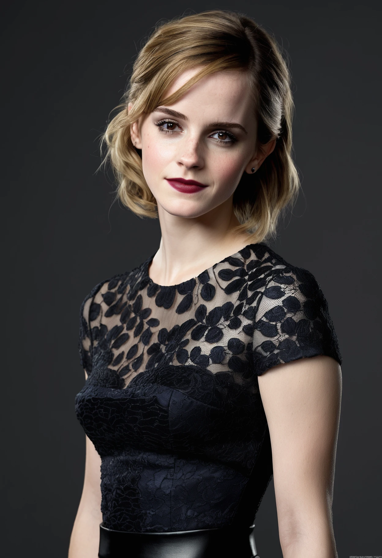 Emma watson queen, fully body, blonde hair, bangs hairstyle, pale skin, high detail, highly detailed,  blank background, black fingernails on fingers, black lipstick, smirk
<lora:EmmaWatson2012&2013-000020:0.8>