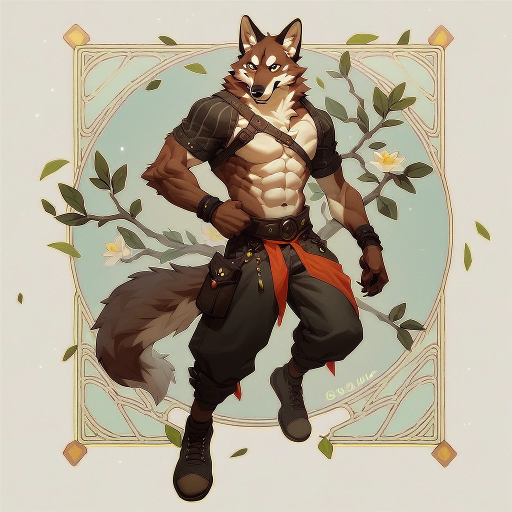 source_furry, rating_safe, male, canid, full length portrait, muscular, anthro, abs, anatomically correct, <lora:PonyQuality_V3.3:1.1>