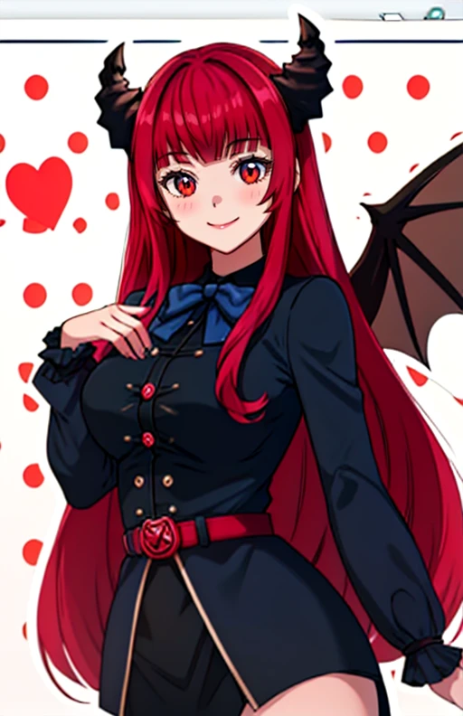 Blurred motion, streaks of light, surreal, dreamy, ghosting effect, highly detailed, cowboy shot, best quality,woman, 20 years old, asymmetrical bangs, Topless, (Exquisite business suit:1.8), glow red neon hair, necklace pendant between breasts, big breasts, Glowing eyes, (red devil horns:1.5), awardwinning, amazing details,eye shadow，Eyeliner，(Devil smile:2)，hands on forehead,(middle finger:1.2)