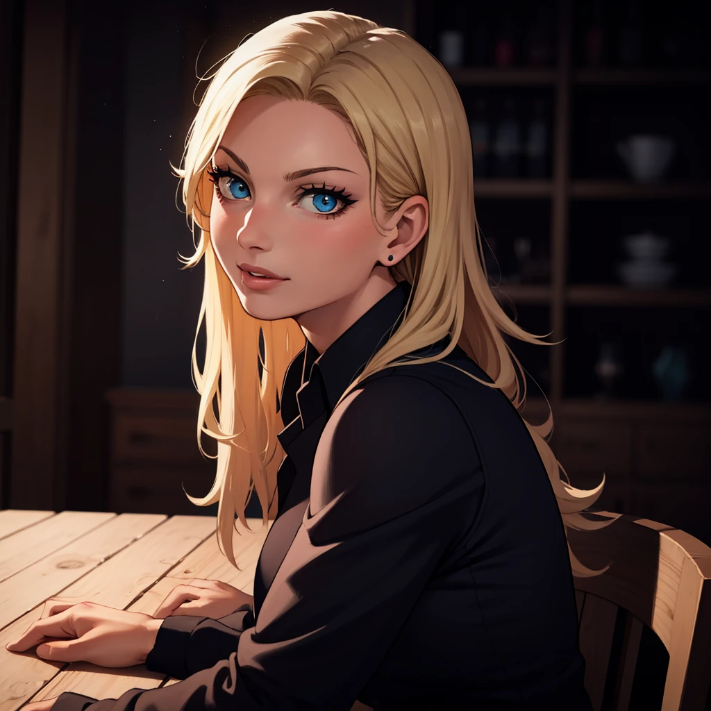 Best_QualityPos, RAW photo, intricate details, best quality, 8k uhd, soft lighting, 1girl, solo, emelie lundberg, long hair, blonde hair, black collared shirt, blue eyes <lora:Emelie_Lundberg:0.6>