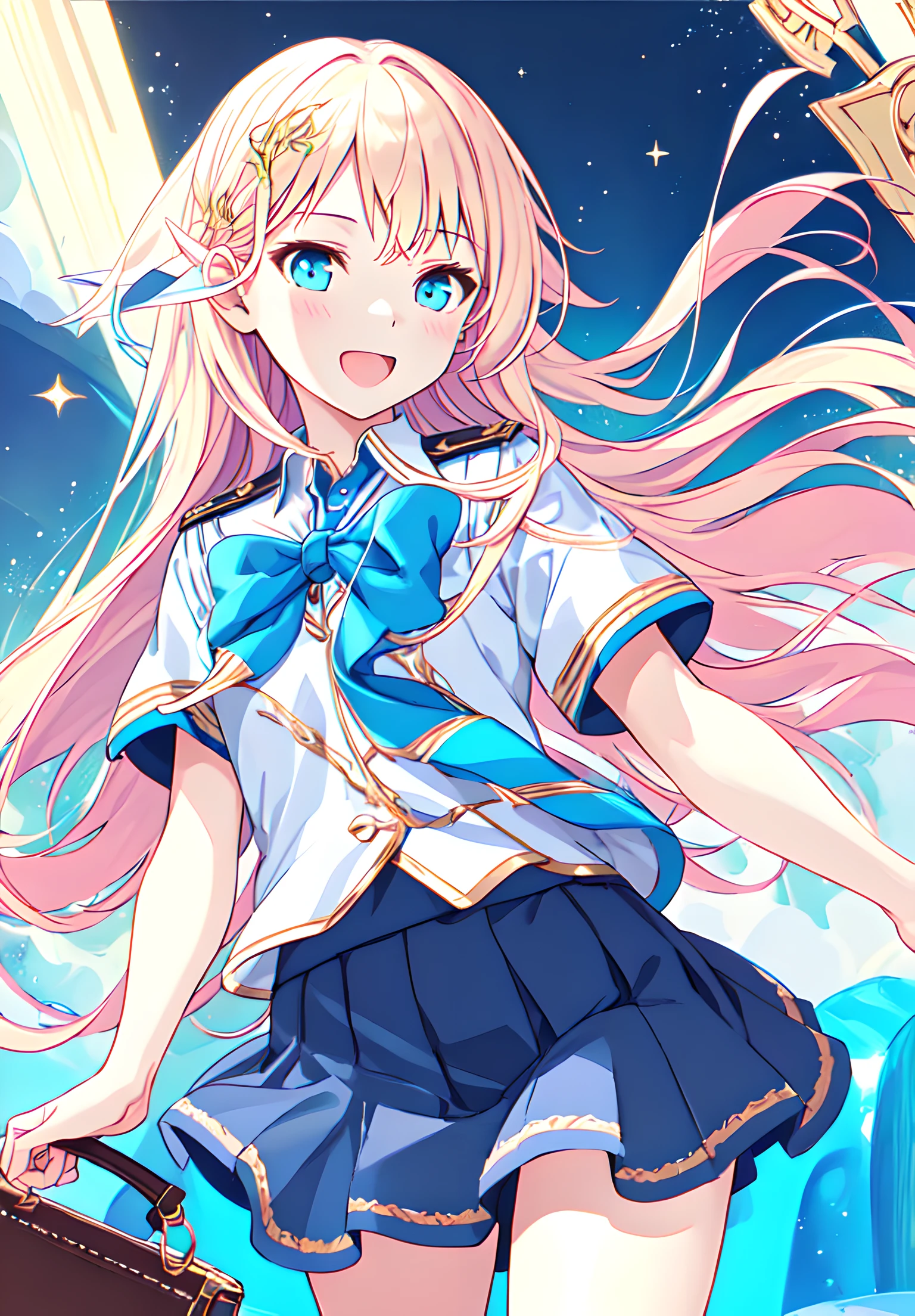 <lora:Tisse:0.8>,Tisse,1girl,super fine illustration,masterpiece,:d,best quality,school_uniform,shop,